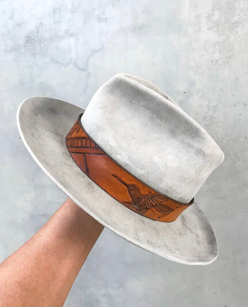 Western weight beaver hat & hummingbird band