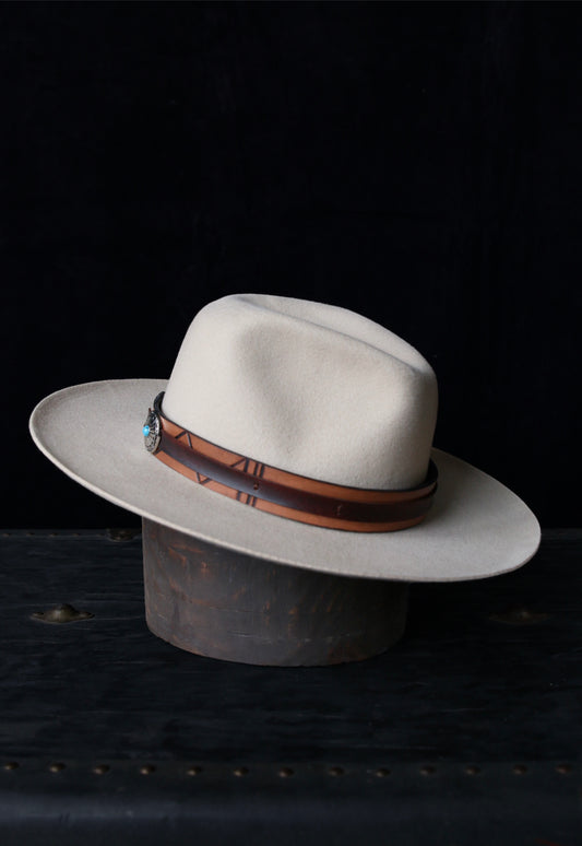 Cream Wide Brim Wool Fedora – Custom Leather Band